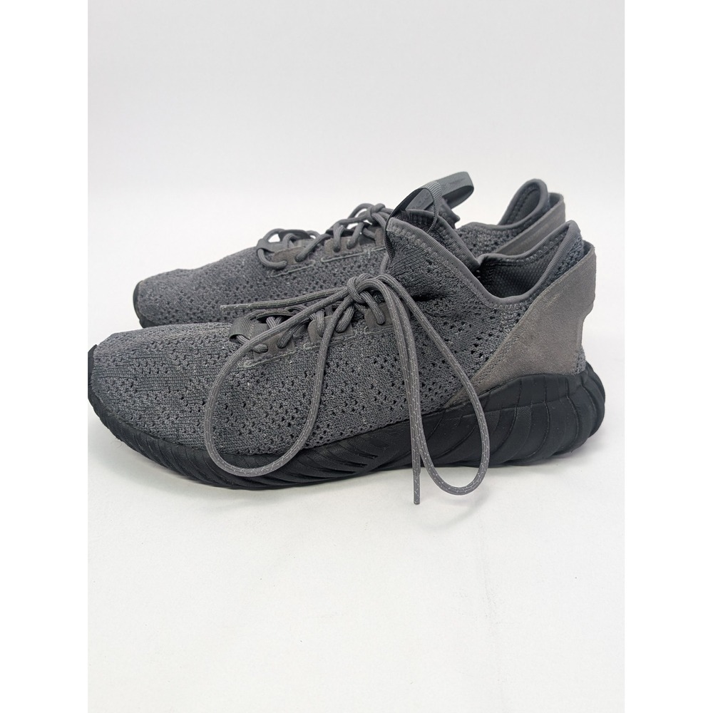 Adidas Tubular Doom Primeknit Grey Black Mens Sneakers BY3564 Size 10